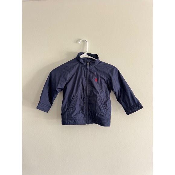 Boys Navy Blue Polo Ralph Lauren Lightweight Hooded Jacket Size 2T fleece lined - Picture 2 of 3